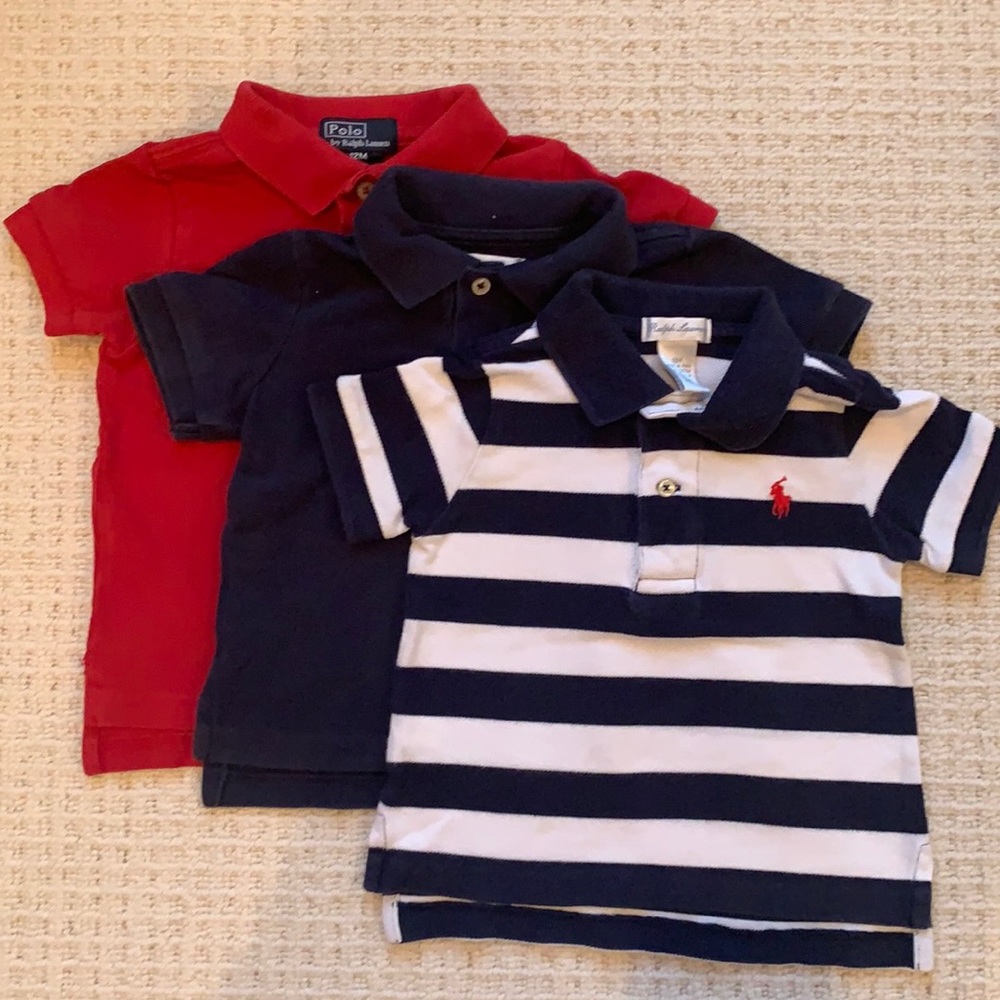 Ralph Lauren Polos Set of 3 Size 12M Navy Red